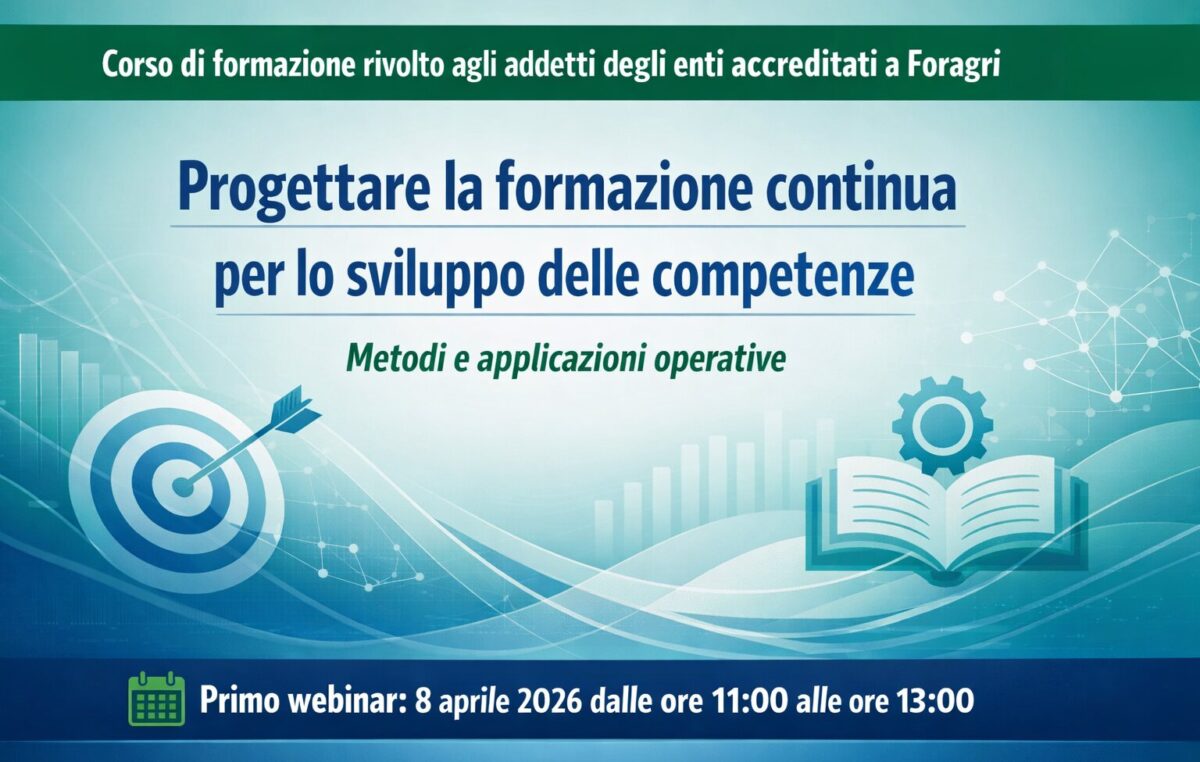 Al via il percorso formativo Foragri sulla progettazione della formazione continua
