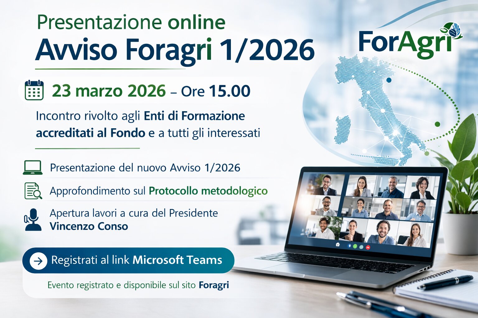 Presentazione online dell’Avviso Foragri 1/2026